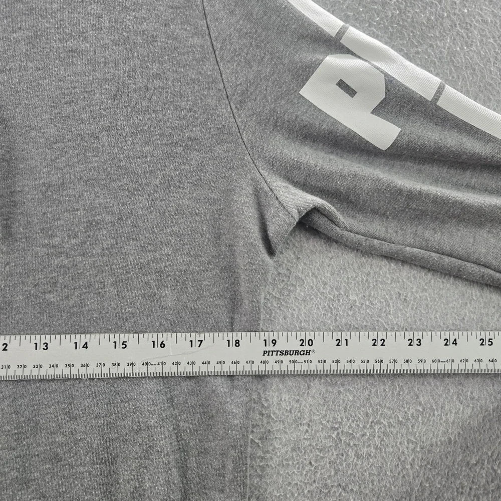 PINK‎ Victoria's Secret Women Hoodie M Gray Logo Stripe Long Sleeve